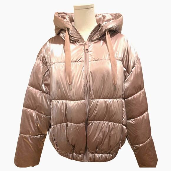 Metallic Pink Puffer Jacket - Picture 2 of 12